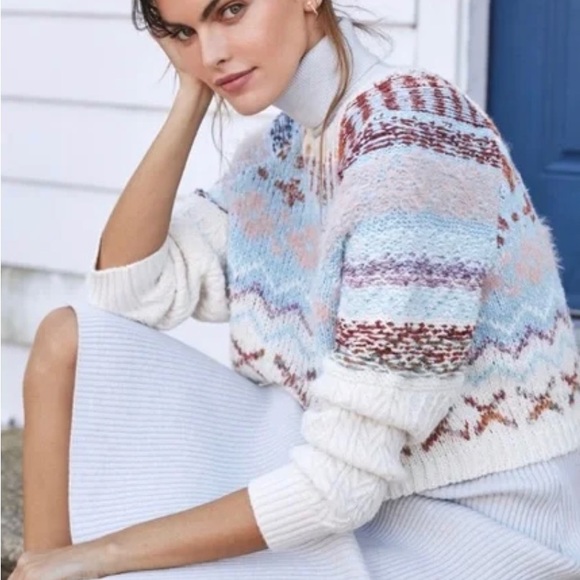 Anthropologie | Daily Practice Multicoloured Wool Cropped Sweater Size S/XS - Picture 2 of 13